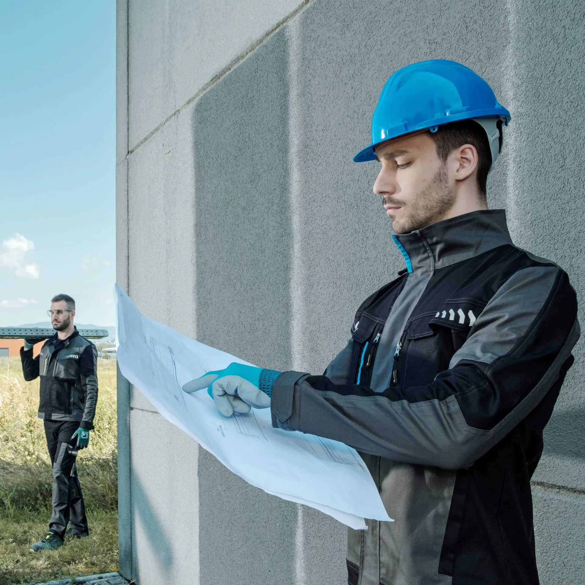 Delovne hlače z oprsnikom BERGEN FLEX